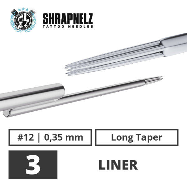 THE INKED ARMY - Shrapnelz Tattoo Needles - 3 Liner - 0,35 - LT