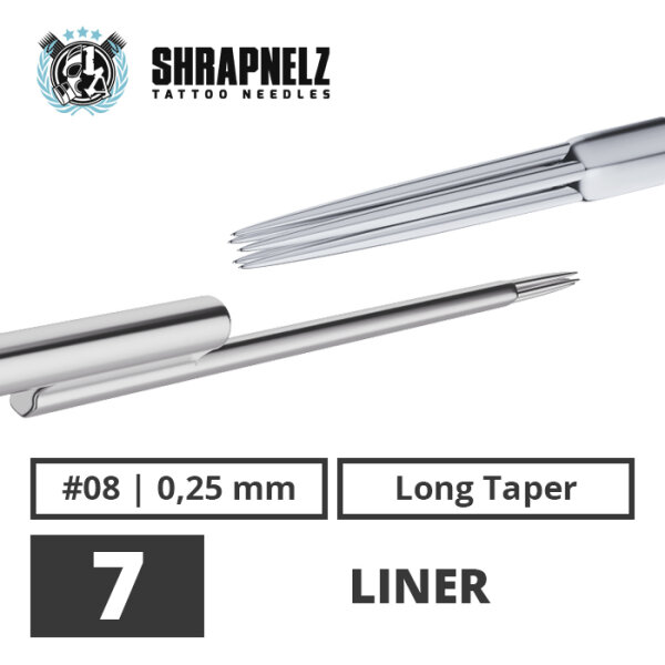 THE INKED ARMY - Shrapnelz Tattoo Nadeln - 7 Liner - 0,25 -LT