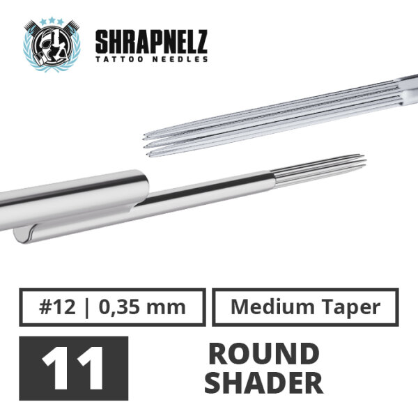 THE INKED ARMY - Shrapnelz Tattoo Needles - 11 Round Shader - 0,35 - MT