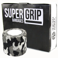 THE INKED ARMY - Supergrip - Impugnatura per bende - 5 cm - Camo Bianco e nero Confezione da 12