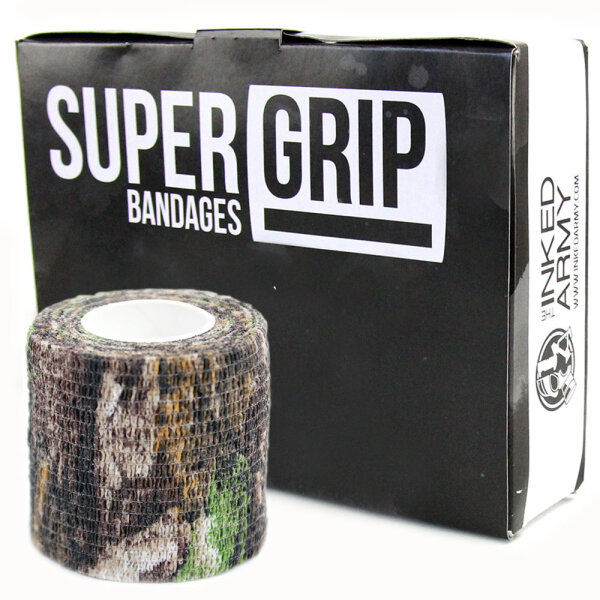 THE INKED ARMY - Supergrip - Ligaduras aderentes - 5 cm - Camo Wood 12 Pack