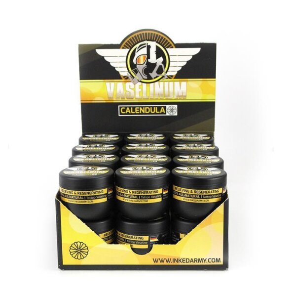 THE INKED ARMY - Vaselinum Calendula - Tattoo Aftercare - con estratto di calendula - 100 ml - 24 pezzi - articolo fuori produzione