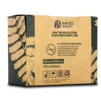 THE INKED ARMY - Clipcord Sleeve - Kompostierbar und Biologisch abbaubar - 6 cm x 80 cm - 100 Stück