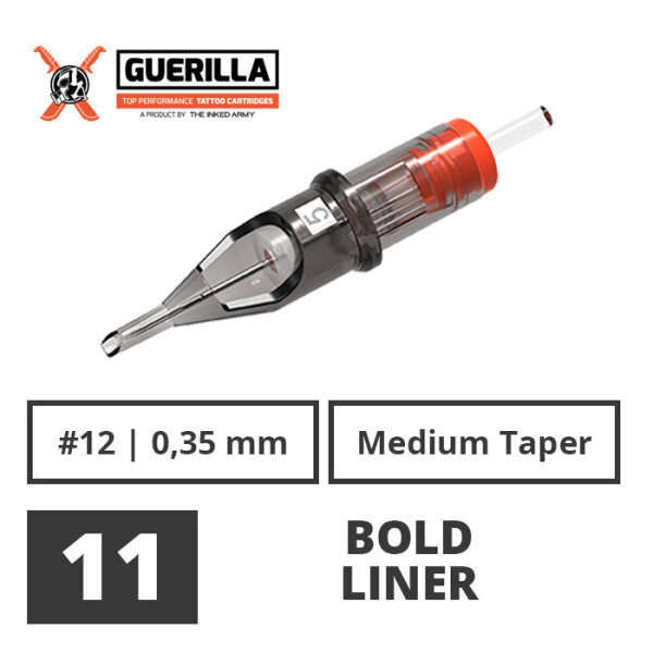 THE INKED ARMY - Guerilla Tattoo Cartridges - 11 Bold Liner 0,35 mm MT - 20 Stk.
