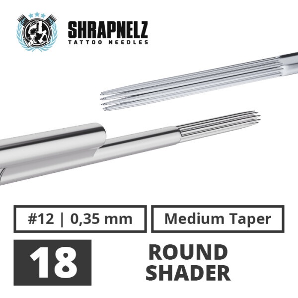 THE INKED ARMY - Shrapnelz Tattoo Needles - 18 Round Shader - 0,35 - MT