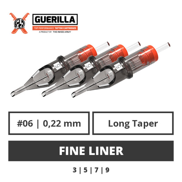THE INKED ARMY - Guerilla Tattoo Cartridges - Fine Liner - 0,22 LT