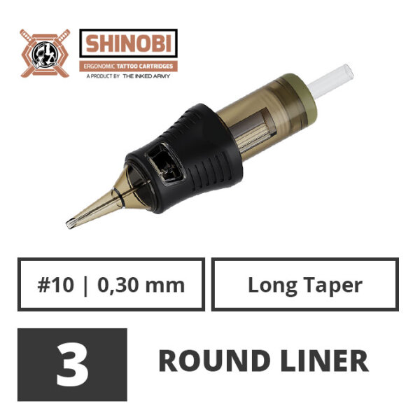 THE INKED ARMY - Shinobi Cartridges - 3 Round Liner - 0,30 LT